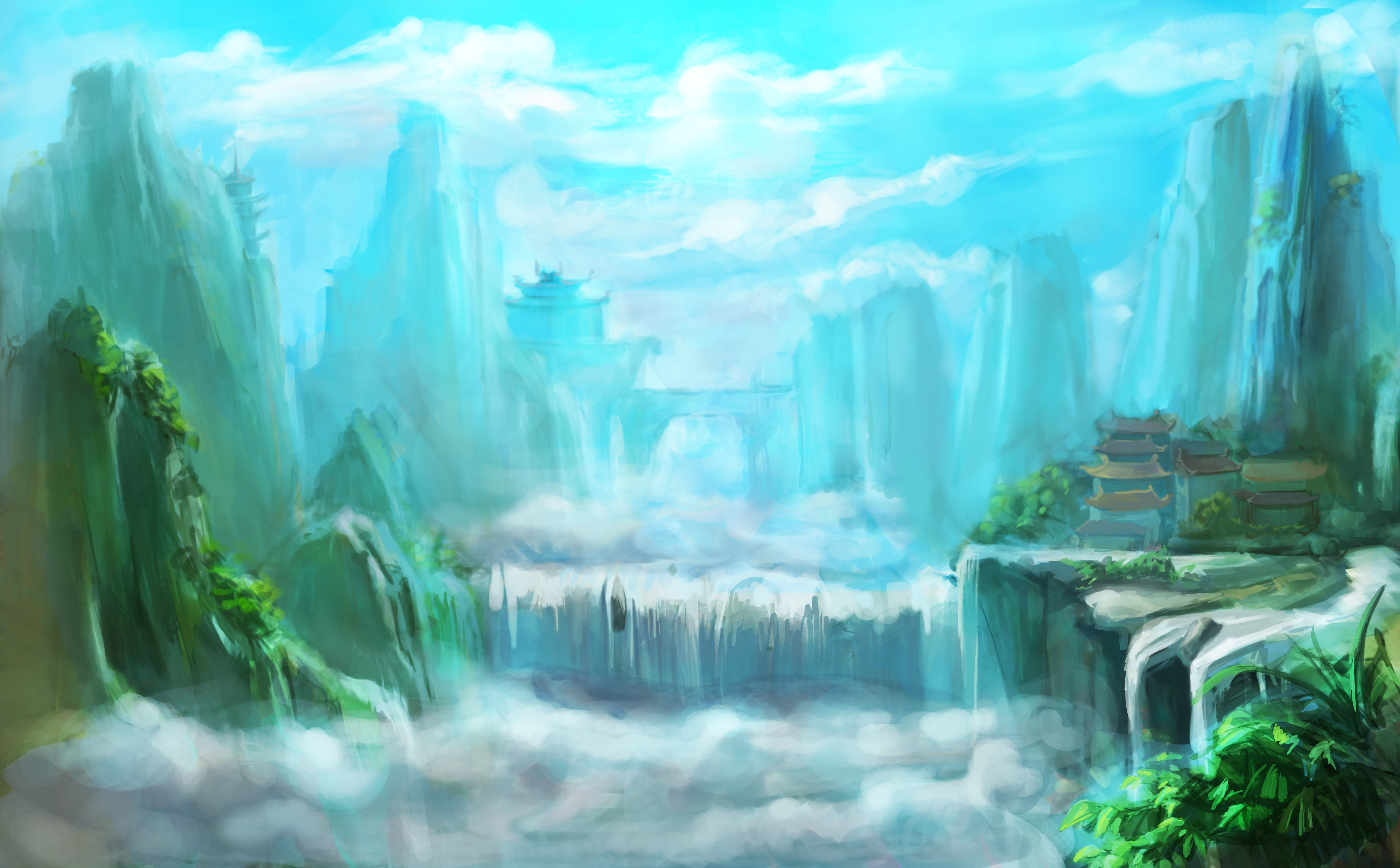 仙侠场景原画,仙侠场景,场景原画_大山谷图库